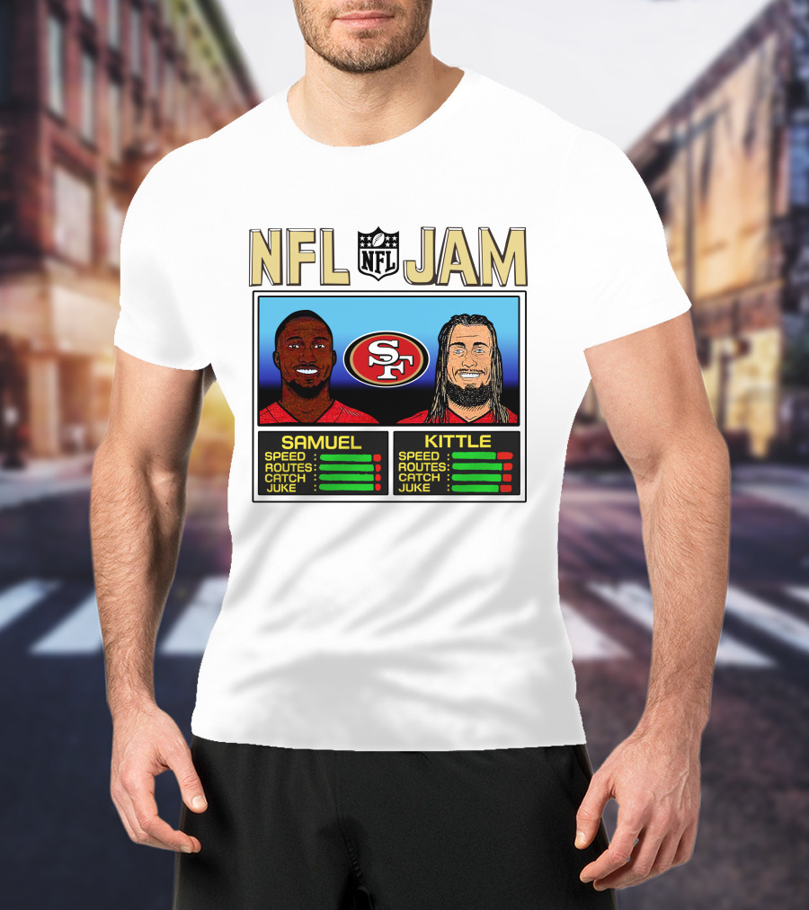 NFL Jam Deebo Samuel George Kittle San Francisco 49ers Speed Routes Catch Juke T-Shirt