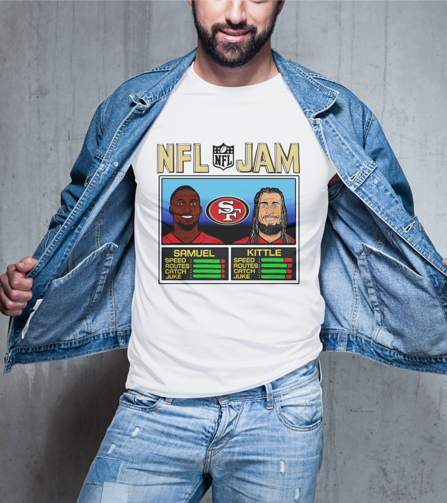NFL Jam Deebo Samuel George Kittle San Francisco 49ers Speed Routes Catch Juke T-Shirt