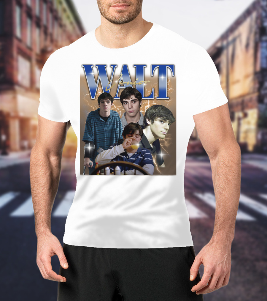 Breaking Bad Vintage 90s Drama Tv Series Walt Junior Photographic Merch Lightning Background T-Shirt