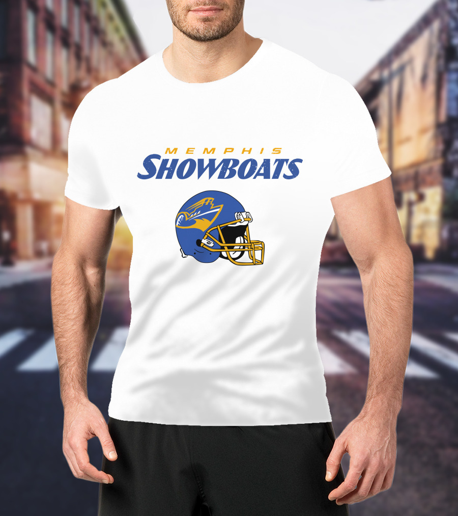 Memphis Showboats Vintage Helmet T-Shirt