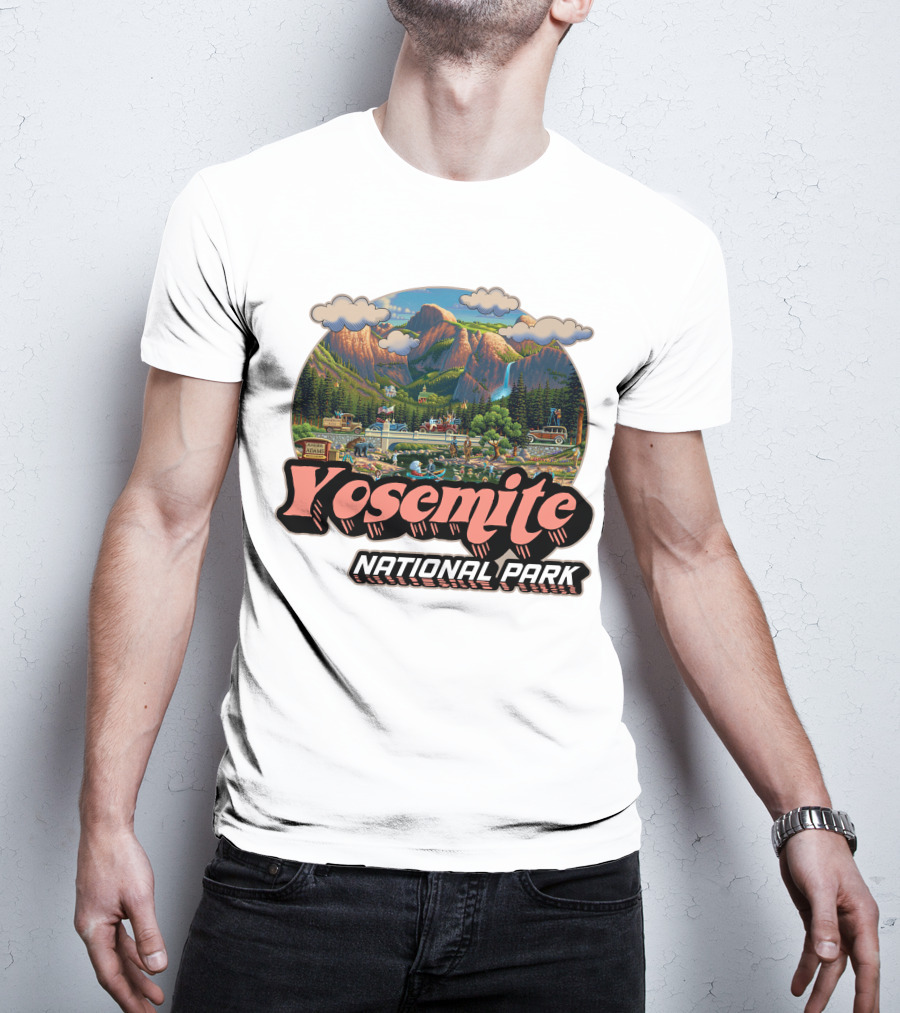 Yosemite National Park Vintage Scenic Mountains And Landscape T-Shirt