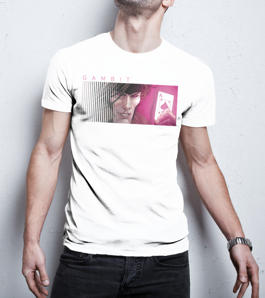 Gambit X-Men Holding Ace Of Spades Card T-Shirt