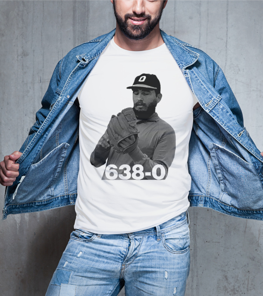 Castro 638-0 Baseball Pitcher Image With Cap Displaying 'O' T-Shirt