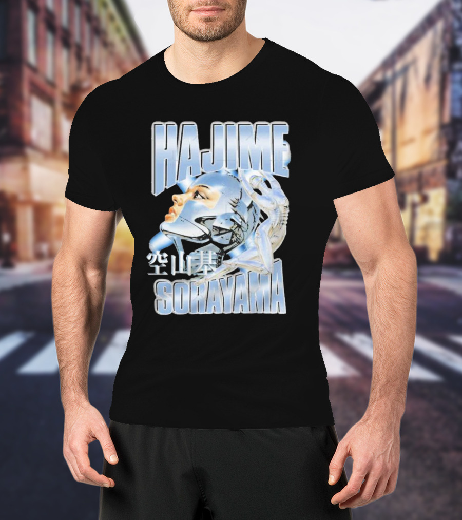 HAJIME SORAYAMA Robot Head Chrome Aesthetic T-Shirt