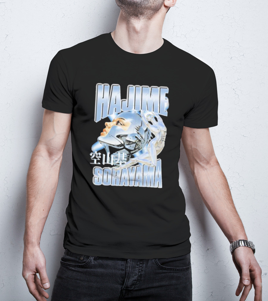 HAJIME SORAYAMA Robot Head Chrome Aesthetic T-Shirt