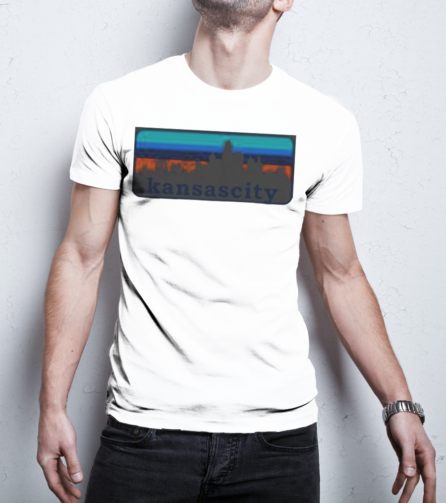 Kansas City Skyline Vintage Retro Sunset T-Shirt