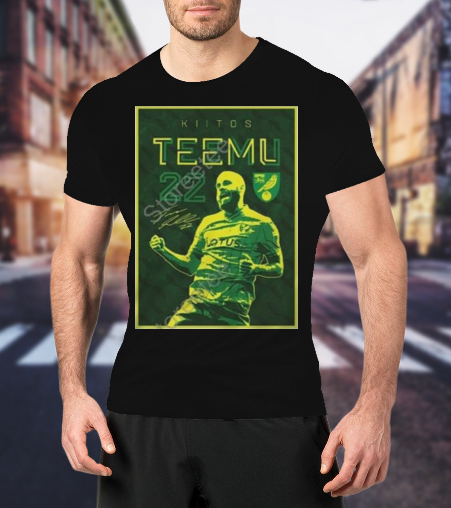 Kiitos Teemu 22 Norwich City Football Green Yellow T-Shirt