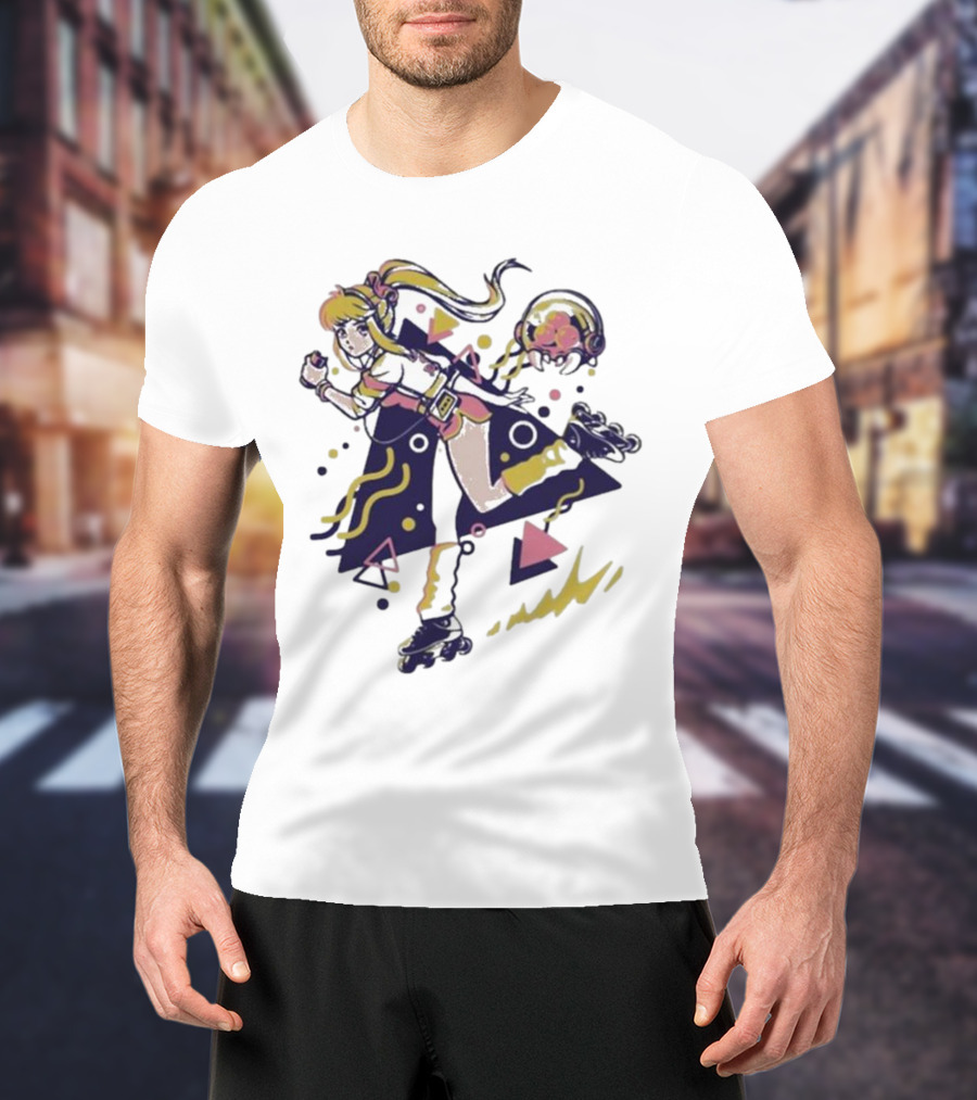Roller Skating Anime Style 80s Inspired T-Shirt
