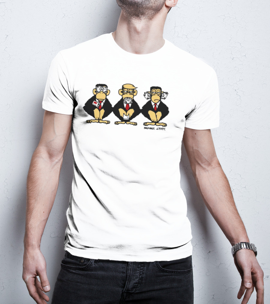 Hail To The Chimp Monkey Trio With Ties T-Shirt
