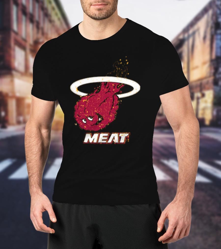 Miami Meat Hunger Force Flaming Meatball Halo T-Shirt