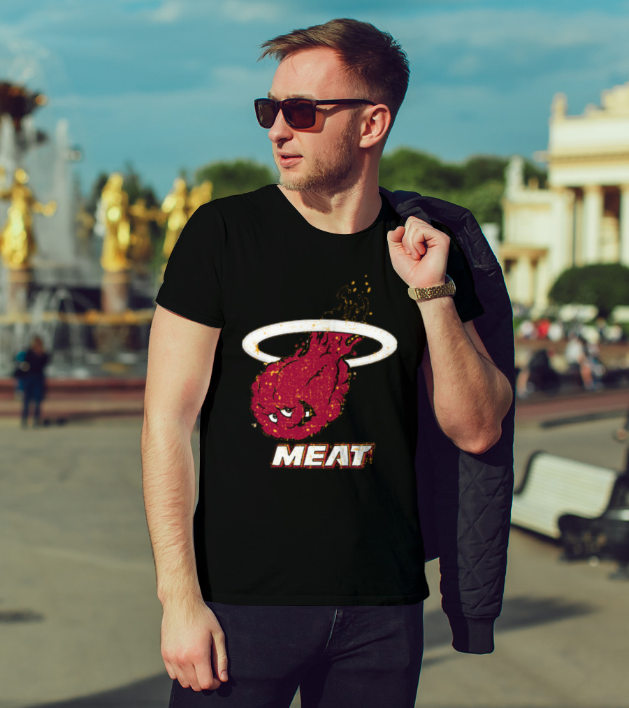 Miami Meat Hunger Force Flaming Meatball Halo T-Shirt