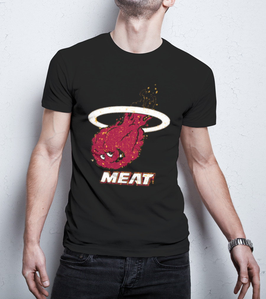 Miami Meat Hunger Force Flaming Meatball Halo T-Shirt
