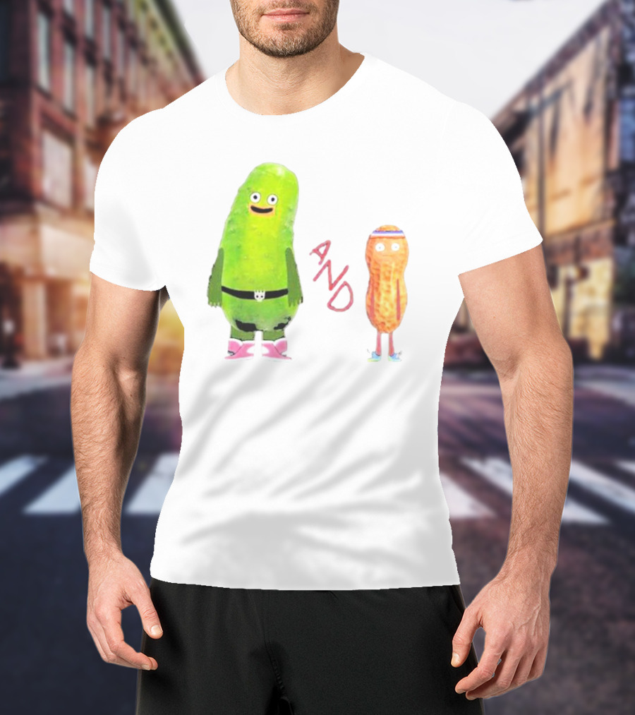 Pickle And Peanut Cucumber Cartoon Characters T-Shirt