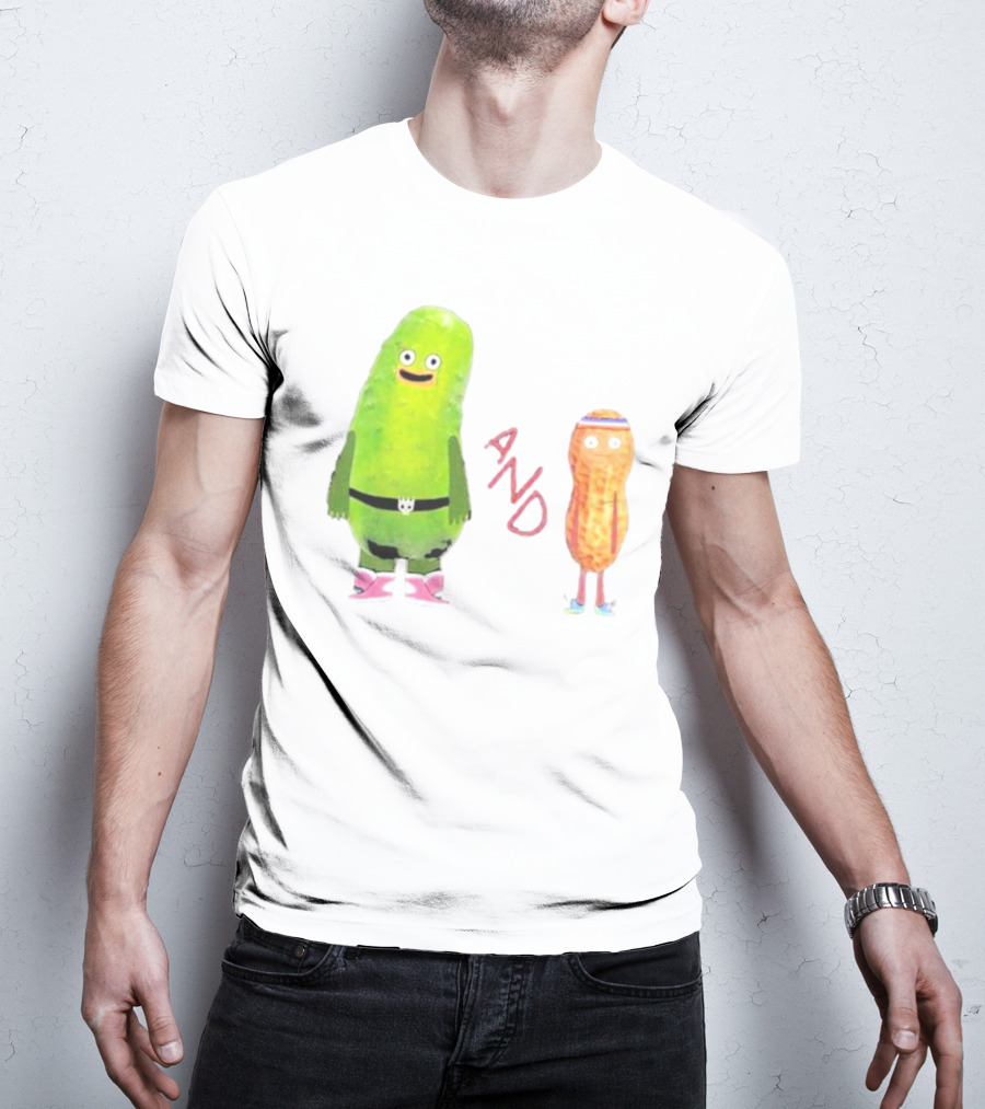 Pickle And Peanut Cucumber Cartoon Characters T-Shirt