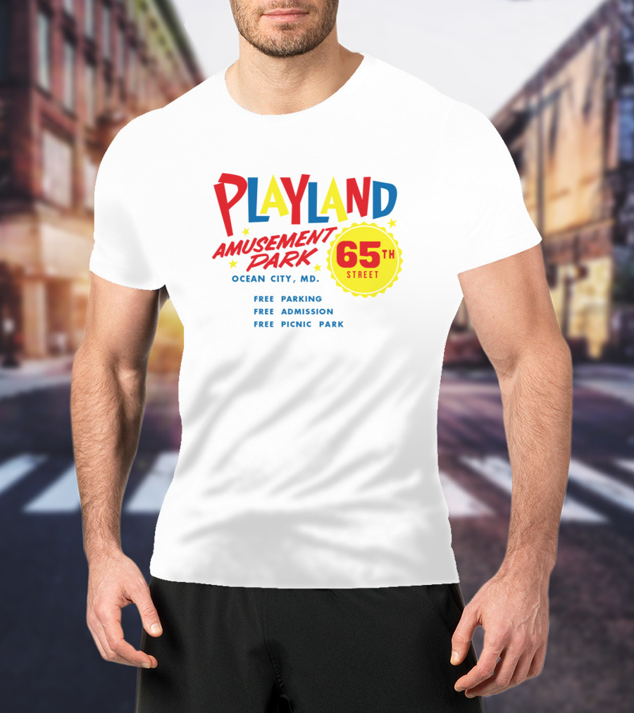 Playland Amusement Park 65th Street Ocean City MD Free Parking Admission Picnic Park T-Shirt