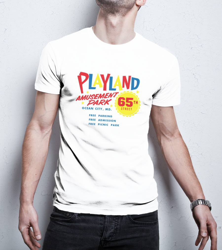 Playland Amusement Park 65th Street Ocean City MD Free Parking Admission Picnic Park T-Shirt
