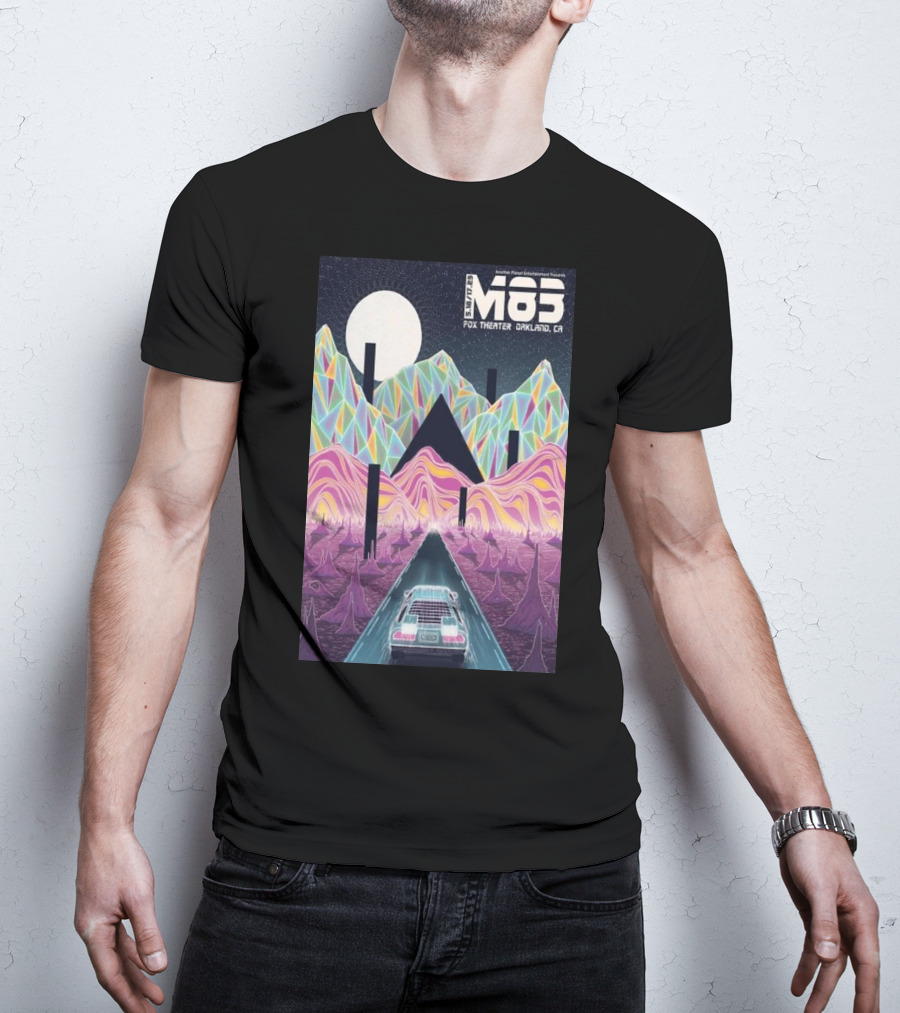 M83 Band Fox Theater Oakland CA May 16 And 17 Retro Futuristic Landscape T-Shirt