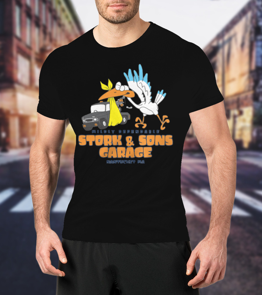 Mildly Dependable Stork And Sons Garage Pawtucket RI T-Shirt