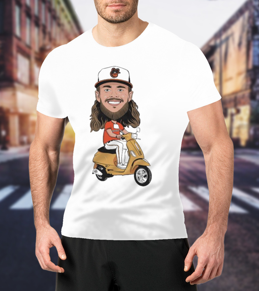 Baltimore Orioles Vespi Riding Vespa Scooter T-Shirt