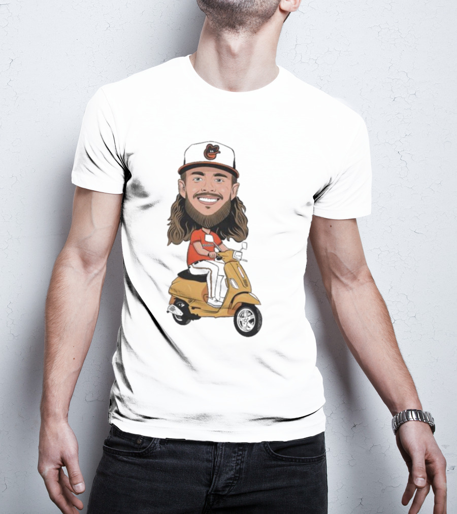 Baltimore Orioles Vespi Riding Vespa Scooter T-Shirt