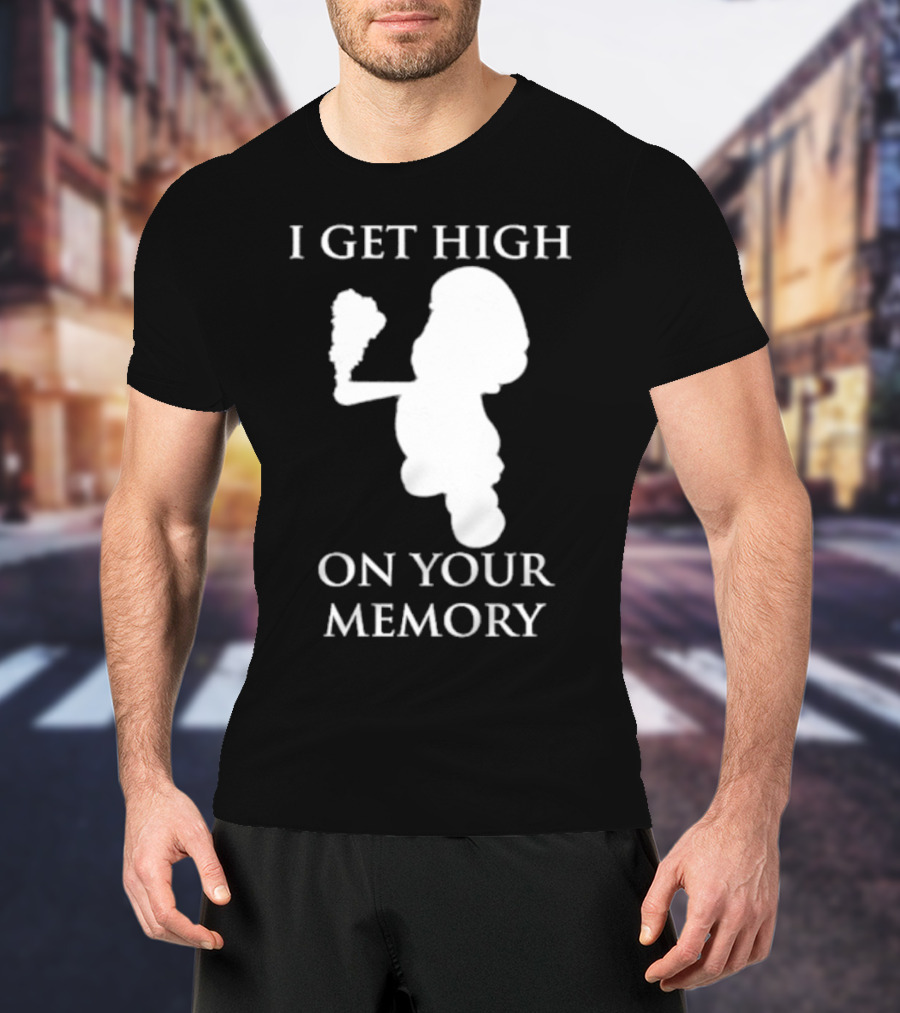 I Get High On Your Memory Mario Silhouette Smoking Pipe T-Shirt