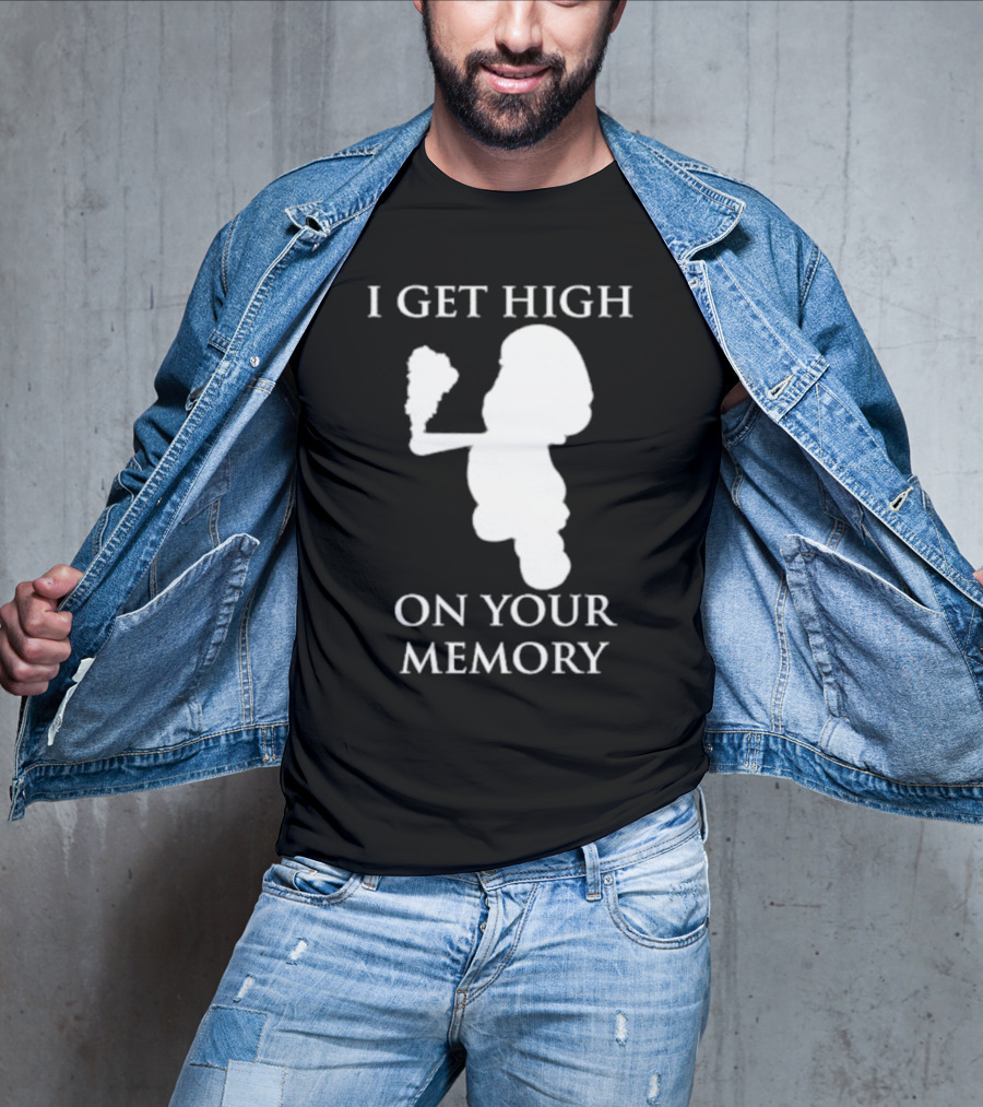 I Get High On Your Memory Mario Silhouette Smoking Pipe T-Shirt