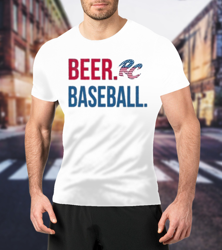 Beer RC Baseball Patriotic American Flag T-Shirt