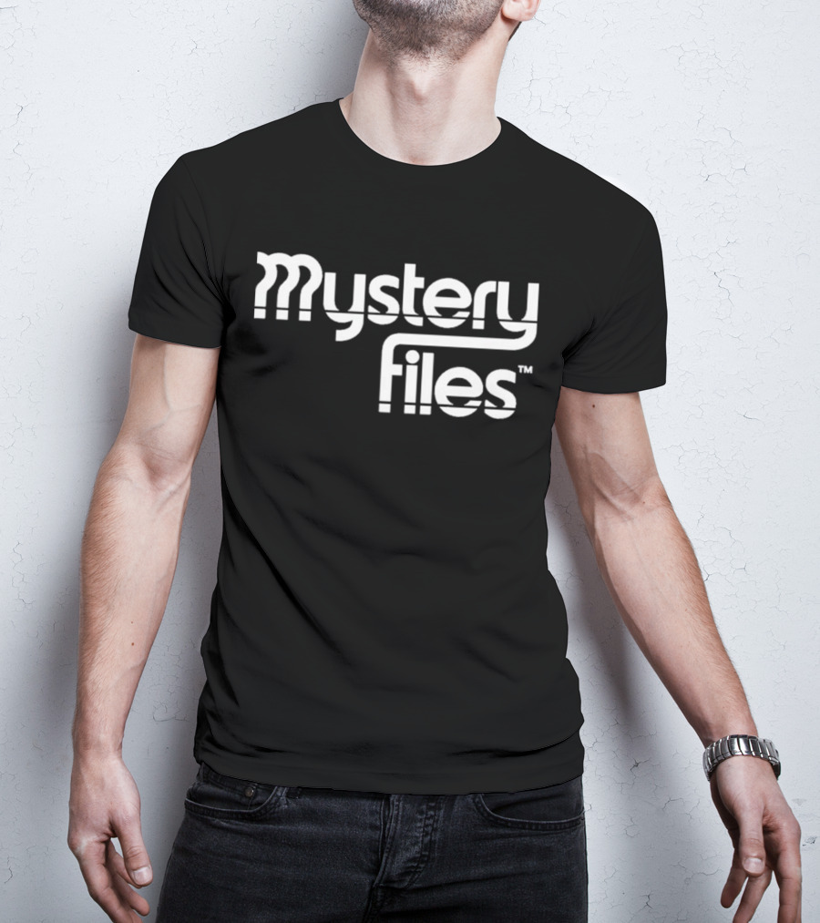 Mystery Files Retro Style Geometric Text T-Shirt