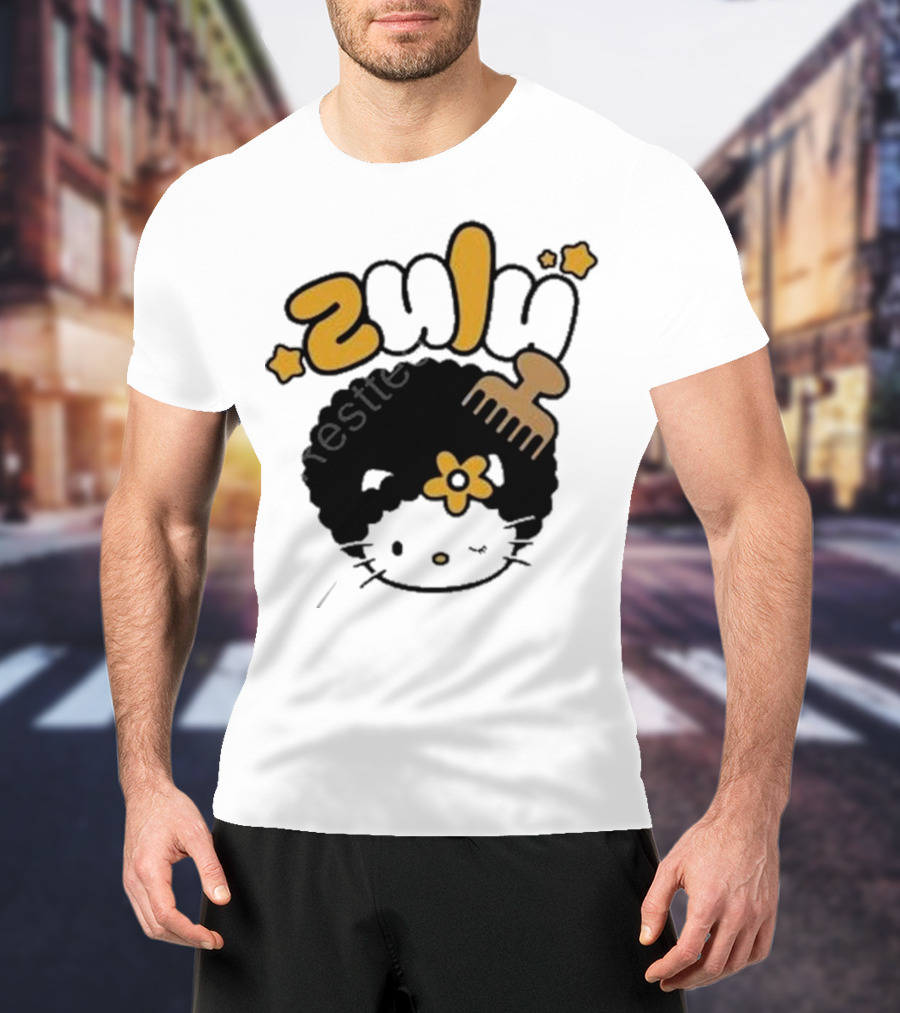 Zulu Kitty Afro Comb And Star T-Shirt