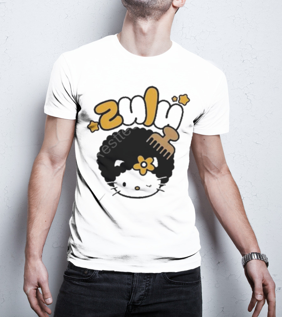 Zulu Kitty Afro Comb And Star T-Shirt