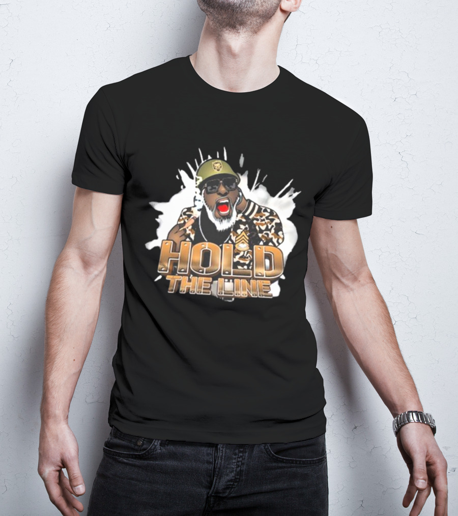 King David Hold The Line Camo Jacket And Sunglasses T-Shirt