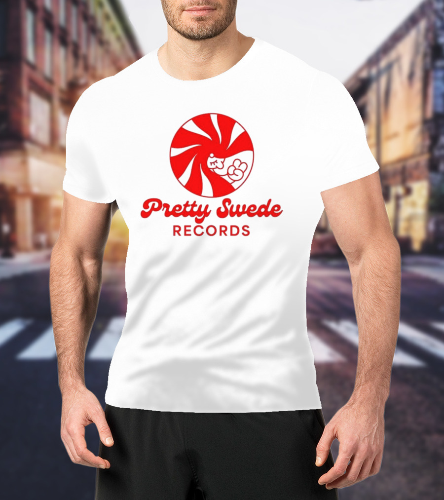 Pretty Swede Records Red Swirl And Hand T-Shirt