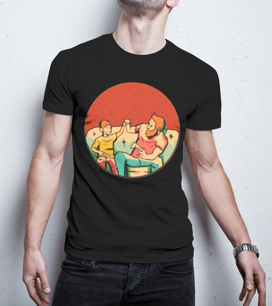 Father And Son Gaming Bond On The Couch T-Shirt
