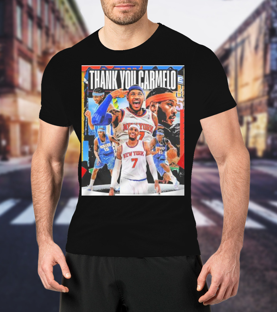 Thank You Carmelo New York 7 Denver 15 Basketball T-Shirt