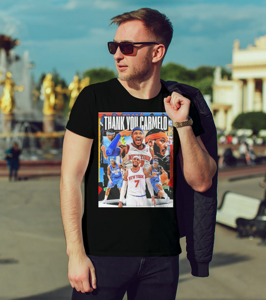 Thank You Carmelo New York 7 Denver 15 Basketball T-Shirt