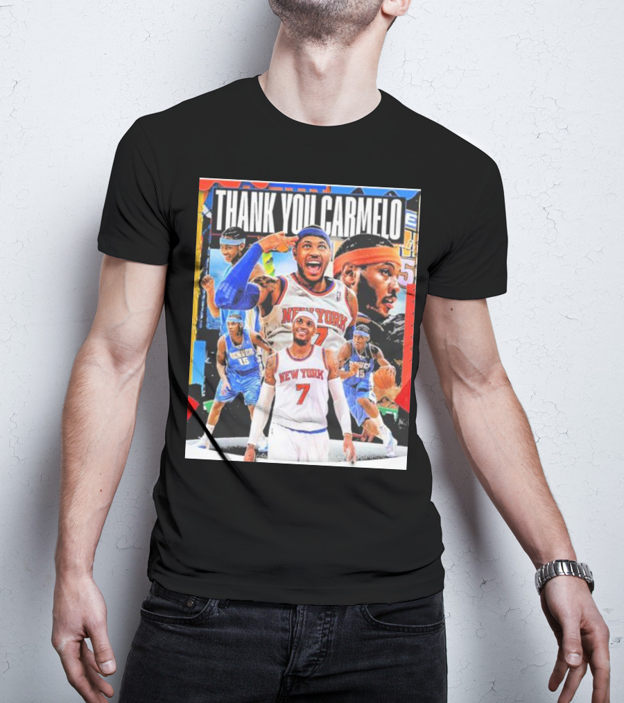 Thank You Carmelo New York 7 Denver 15 Basketball T-Shirt