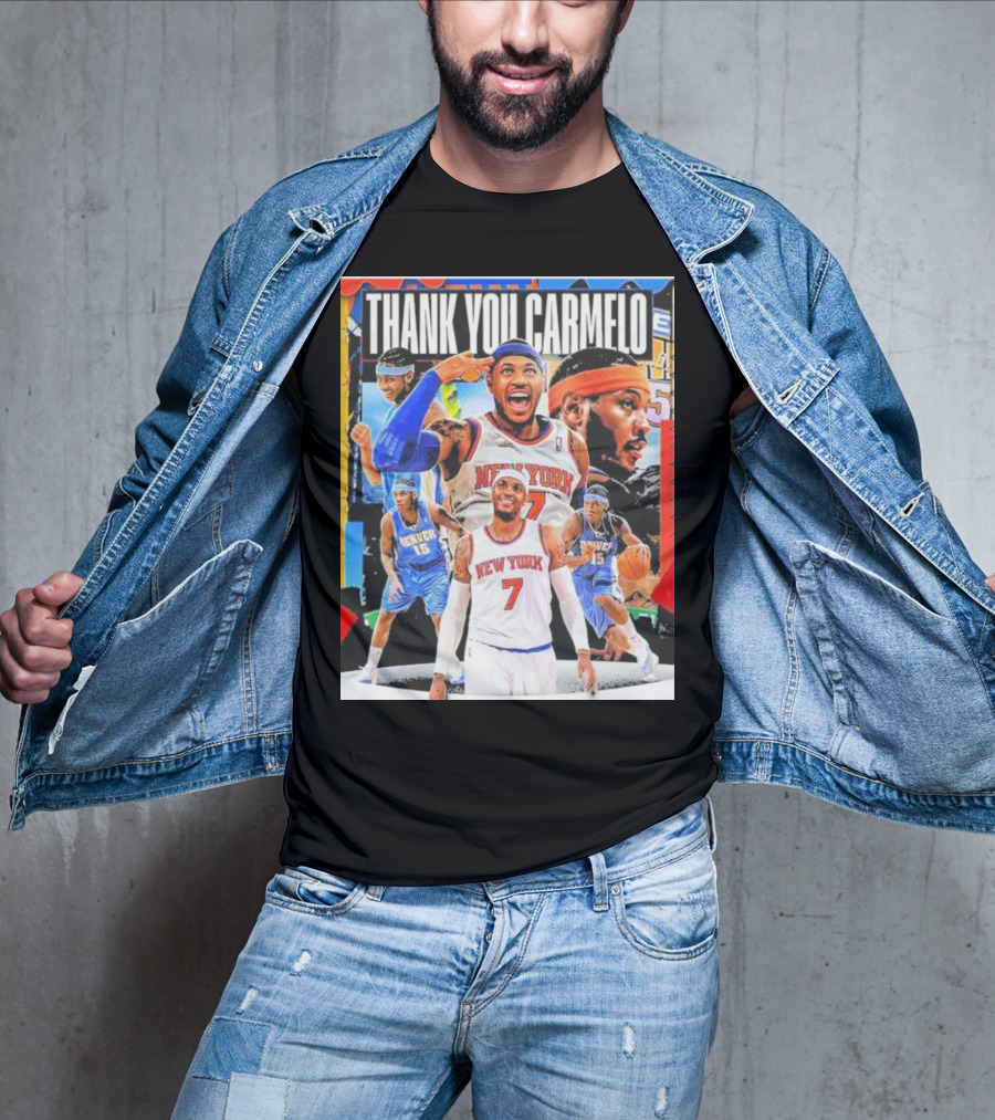 Thank You Carmelo New York 7 Denver 15 Basketball T-Shirt