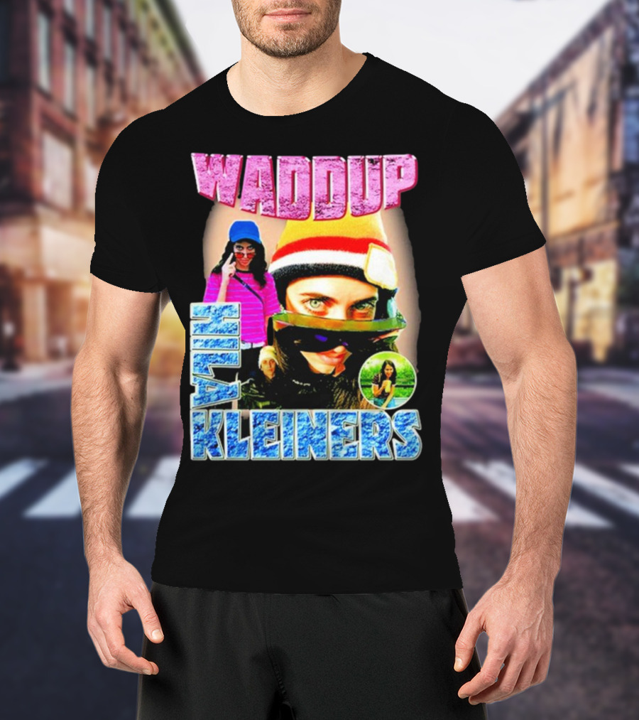 Waddup Hila Kleiners Colorful Ski Mask And Sunglasses Collage T-Shirt
