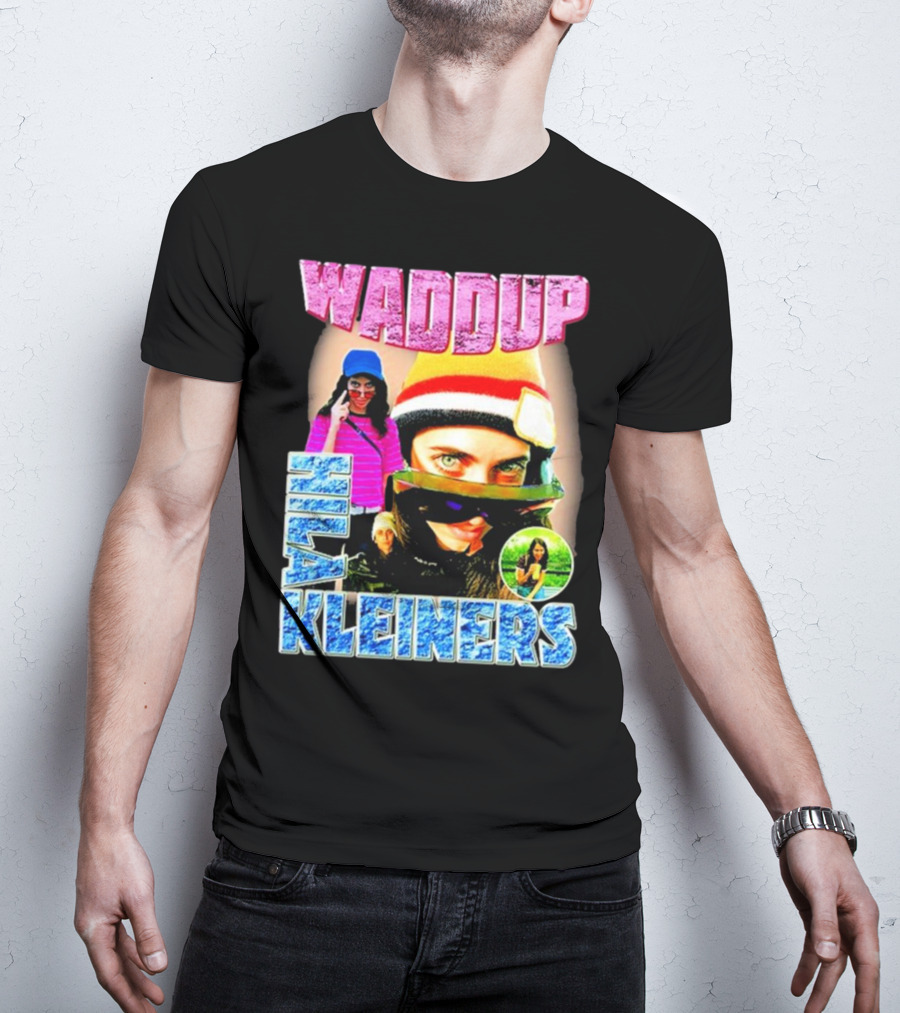 Waddup Hila Kleiners Colorful Ski Mask And Sunglasses Collage T-Shirt