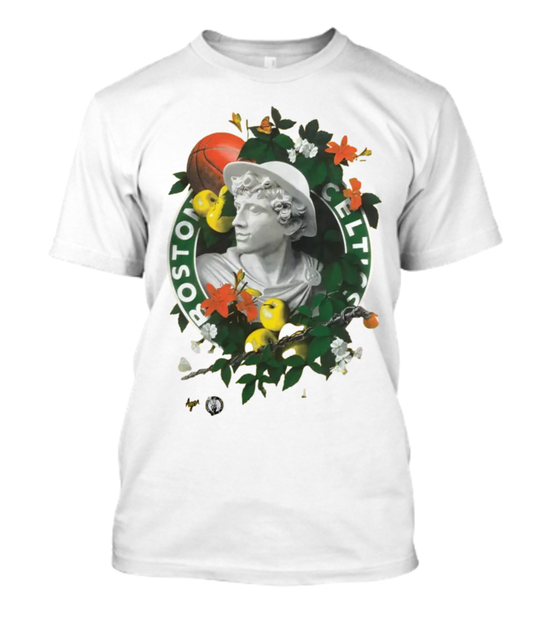 Kathy Ager White Boston Celtics Identify Artist Series T-Shirt