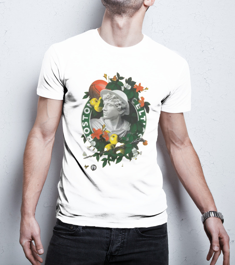 Kathy Ager White Boston Celtics Identify Artist Series T-Shirt