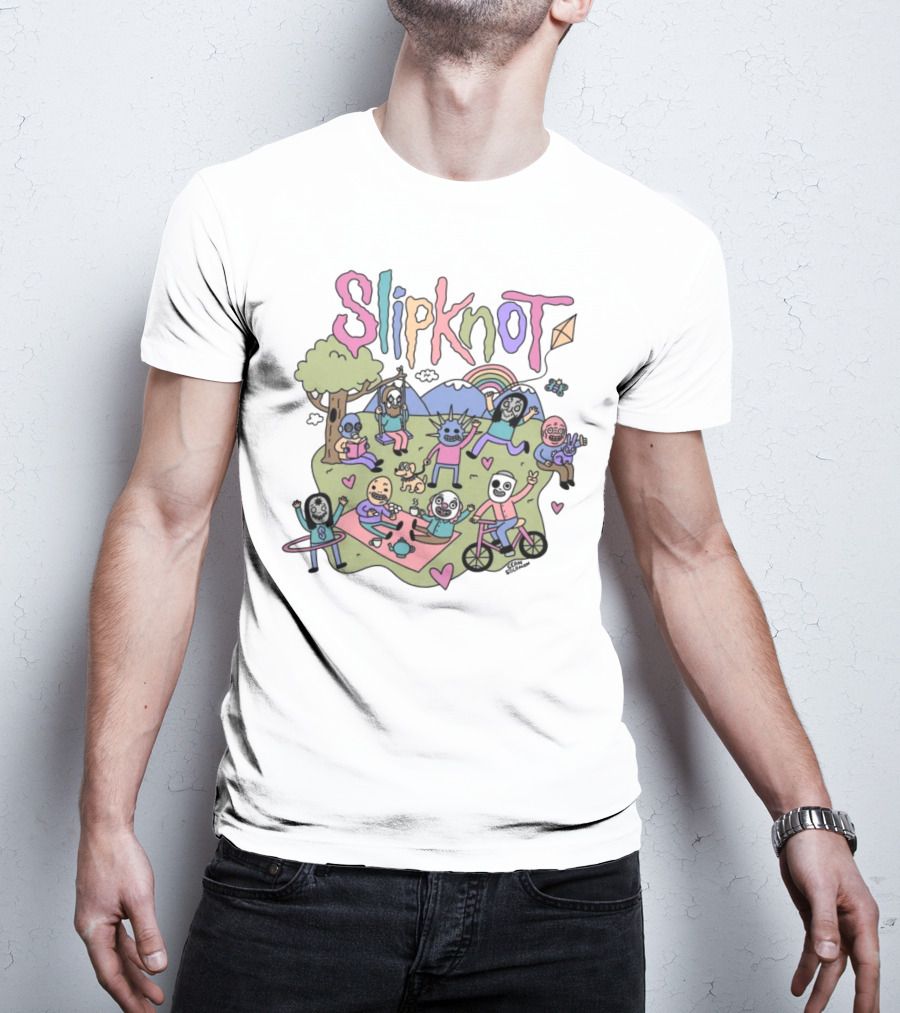 Slipknot Cute Slipknot Whimsical Cartoon Characters Scene T-Shirt