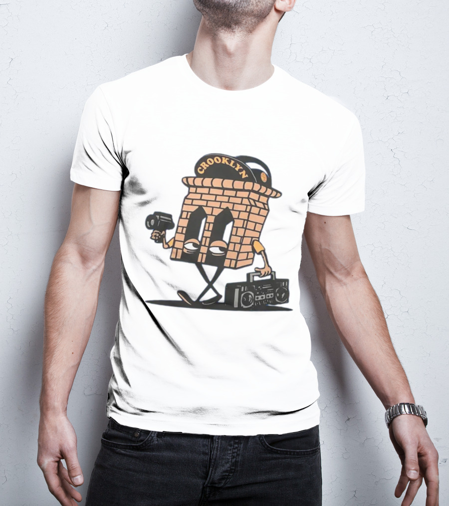 Crooklyn Brick Character With Camera And Boombox T-Shirt