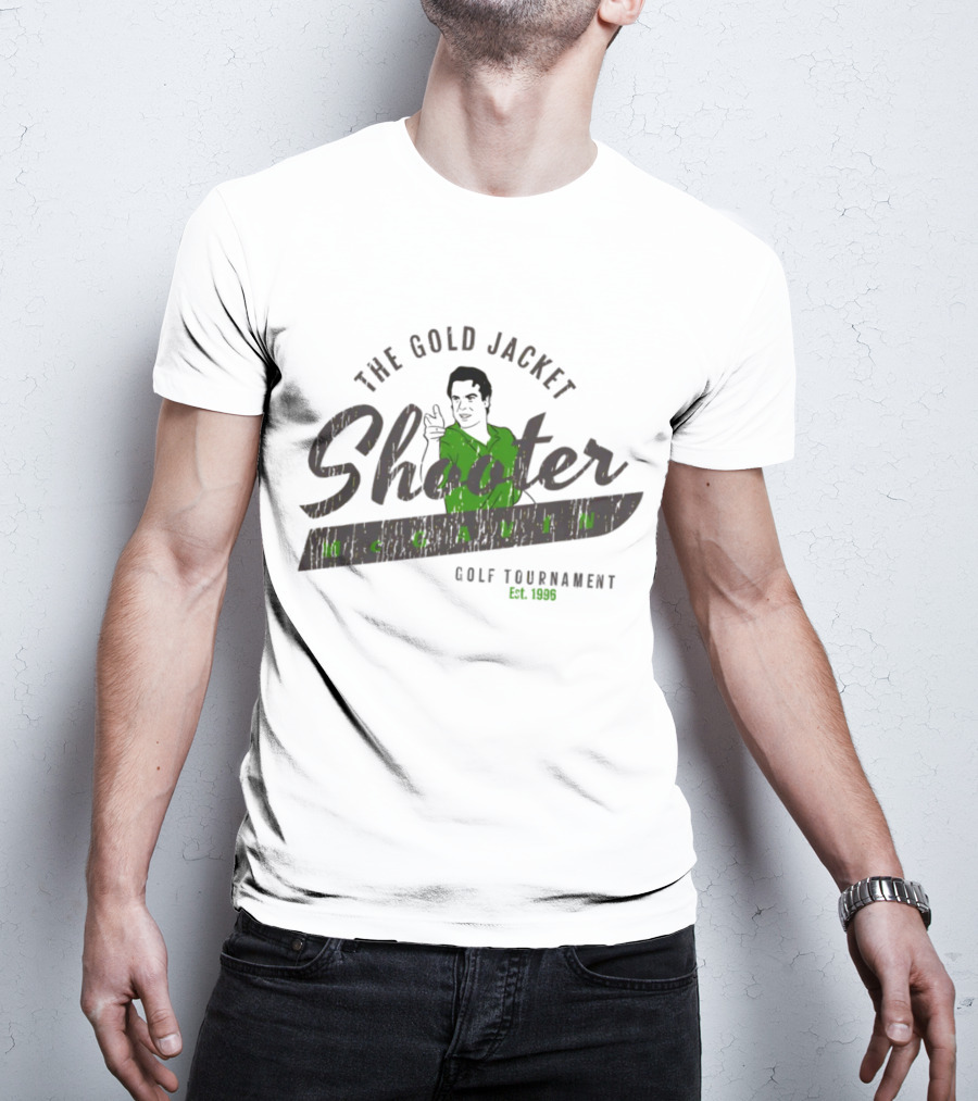 The Gold Jacket Shooter McGavin Golf Tournament Est. 1996 Super 70s Sports Store T-Shirt