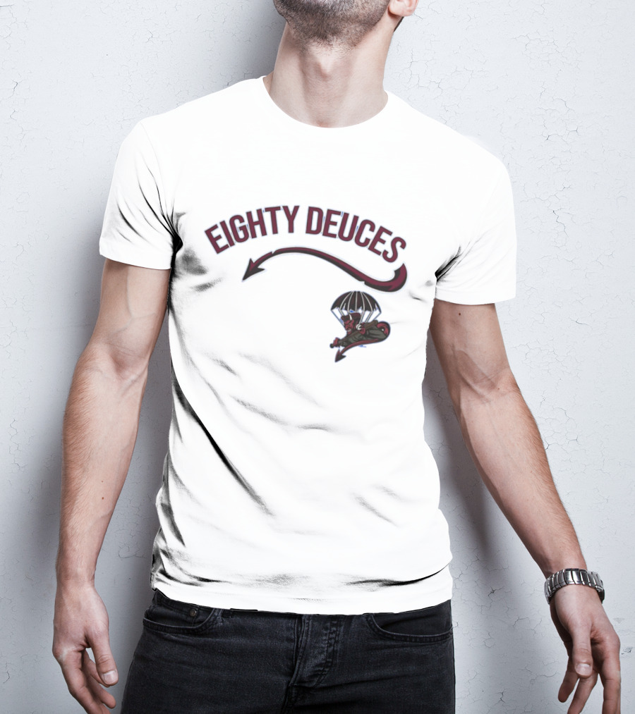 Eighty Deuces Parachuting Mascot Fayetteville Woodpeckers Milb Store T-Shirt