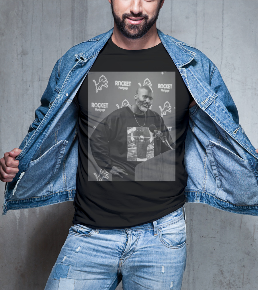 Dan Campbell Holmes Rocket Mortgage Lions Fan Speaker T-Shirt