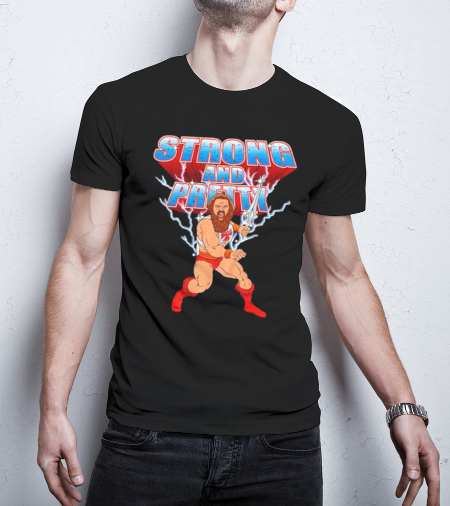 Strong-Man Strong And Pretty Lightning Barbarian Warrior T-Shirt