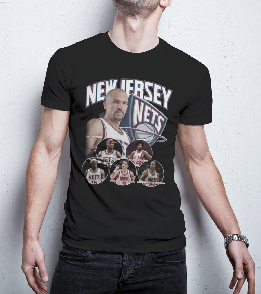 New Jersey Nets Jason Kidd Kenyon Martin Julius Erving Vince Carter Drazen Petrovic Richard Jefferson T-Shirt