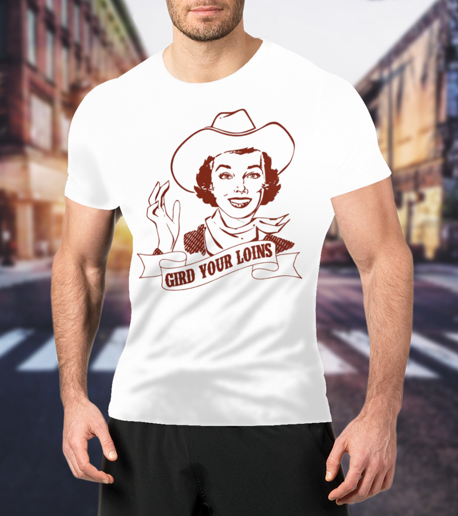 Giggly Squad Merch Gird Your Loins Cowboy Illustration Blush T-Shirt