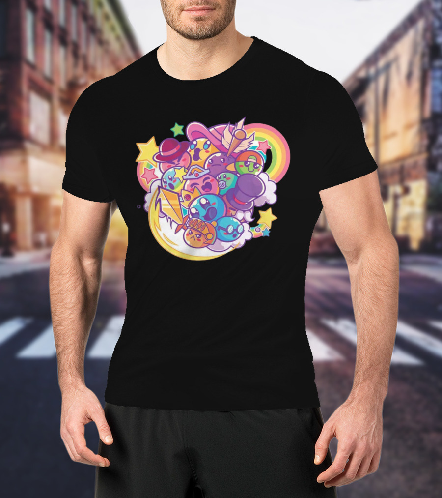 Terraria Merch Town Slime Rainbow Star Hat Collection T-Shirt
